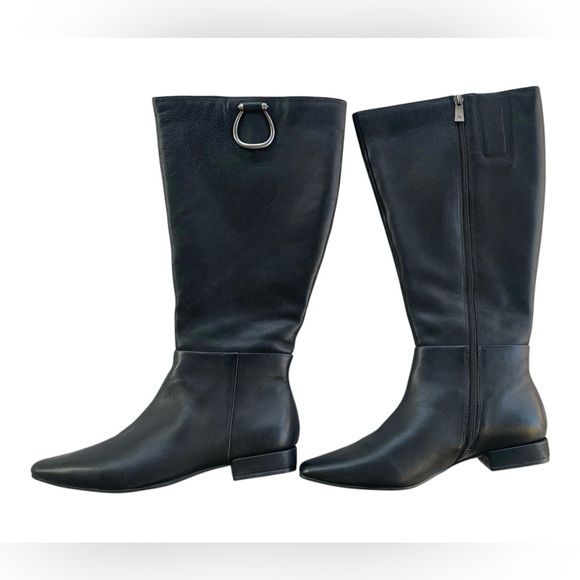 Naturalizer Black Carella Leather Wide-Calf Boot. Women's Size 8 - Picture 3 of 13